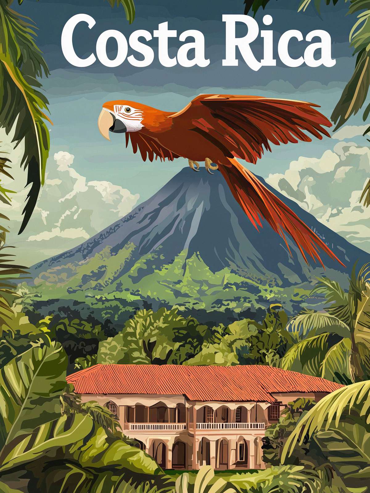 Poster - Costa Rica Papagei