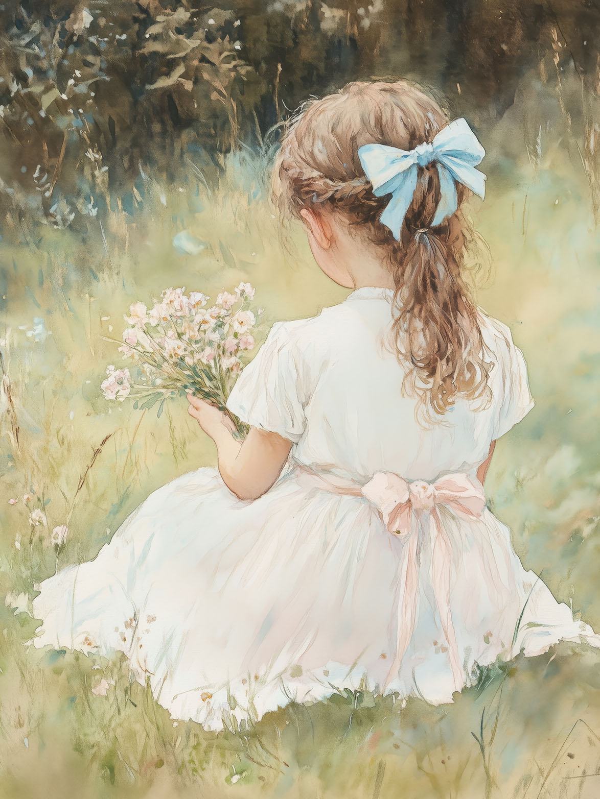 Poster - Mädchen mit Blumen