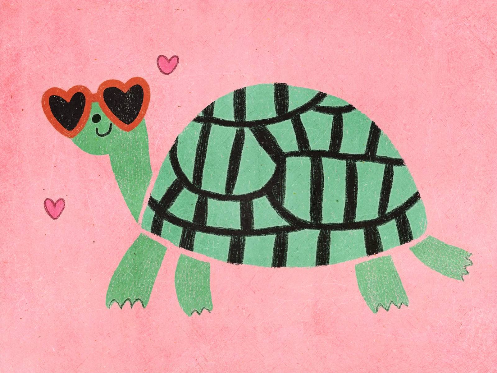 Poster - Schildkröte mit Herzbrille