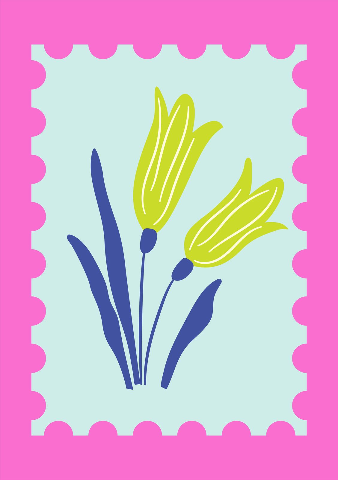 Poster - Gelbe Tulpen Illustration