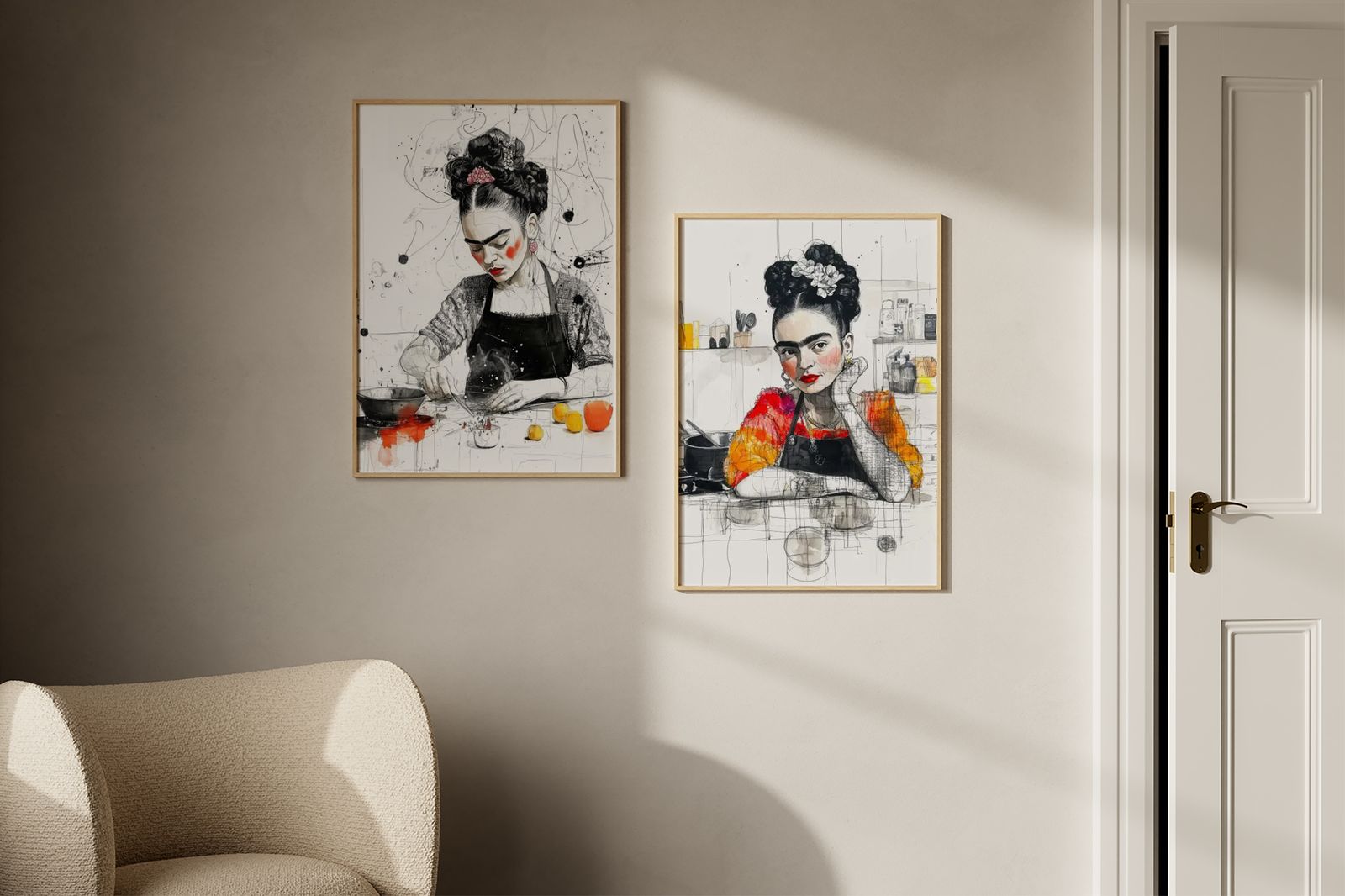Poster - Frida in der Küche / Set von 2