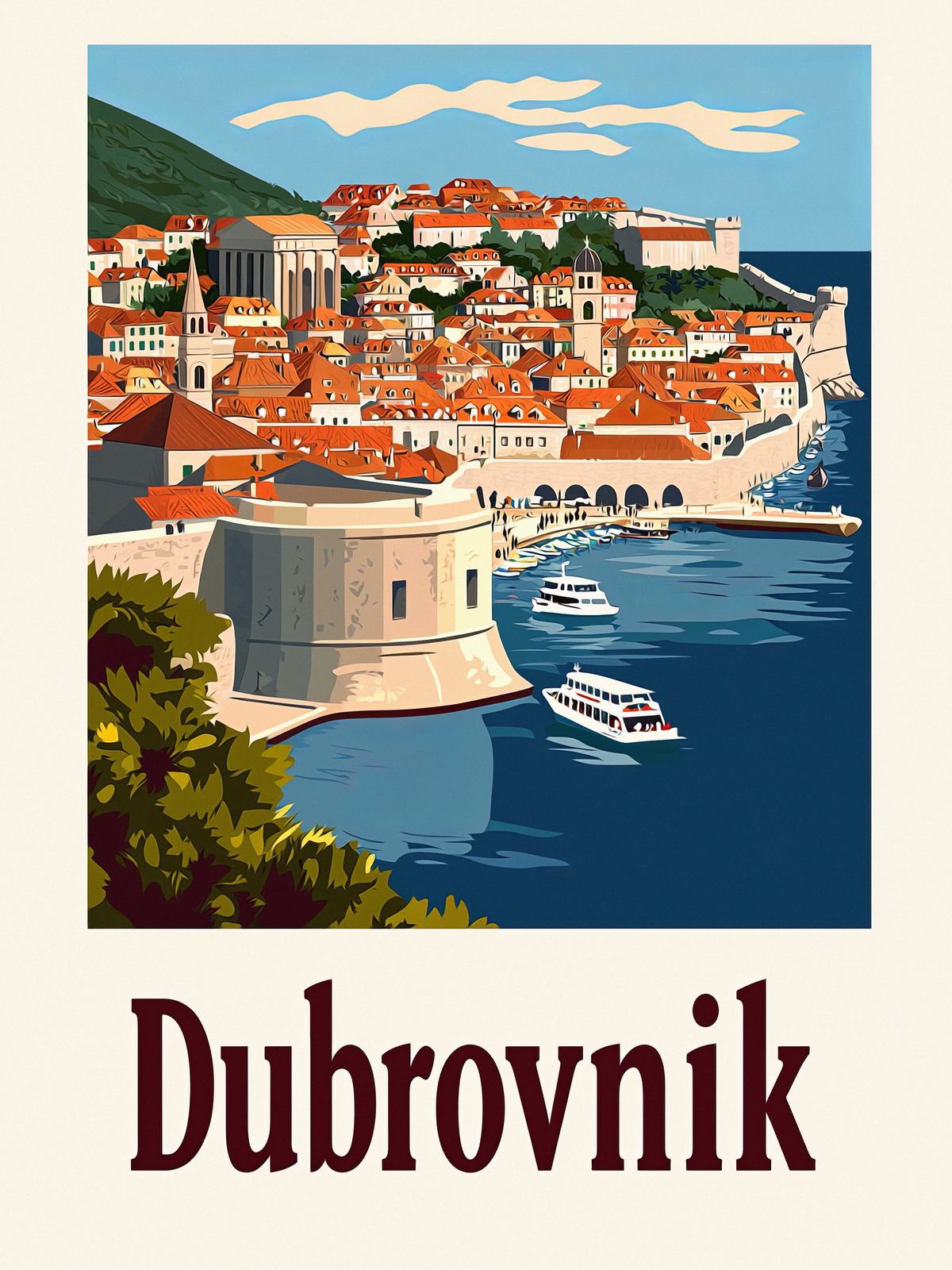 Poster - Dubrovnik Stadtansicht