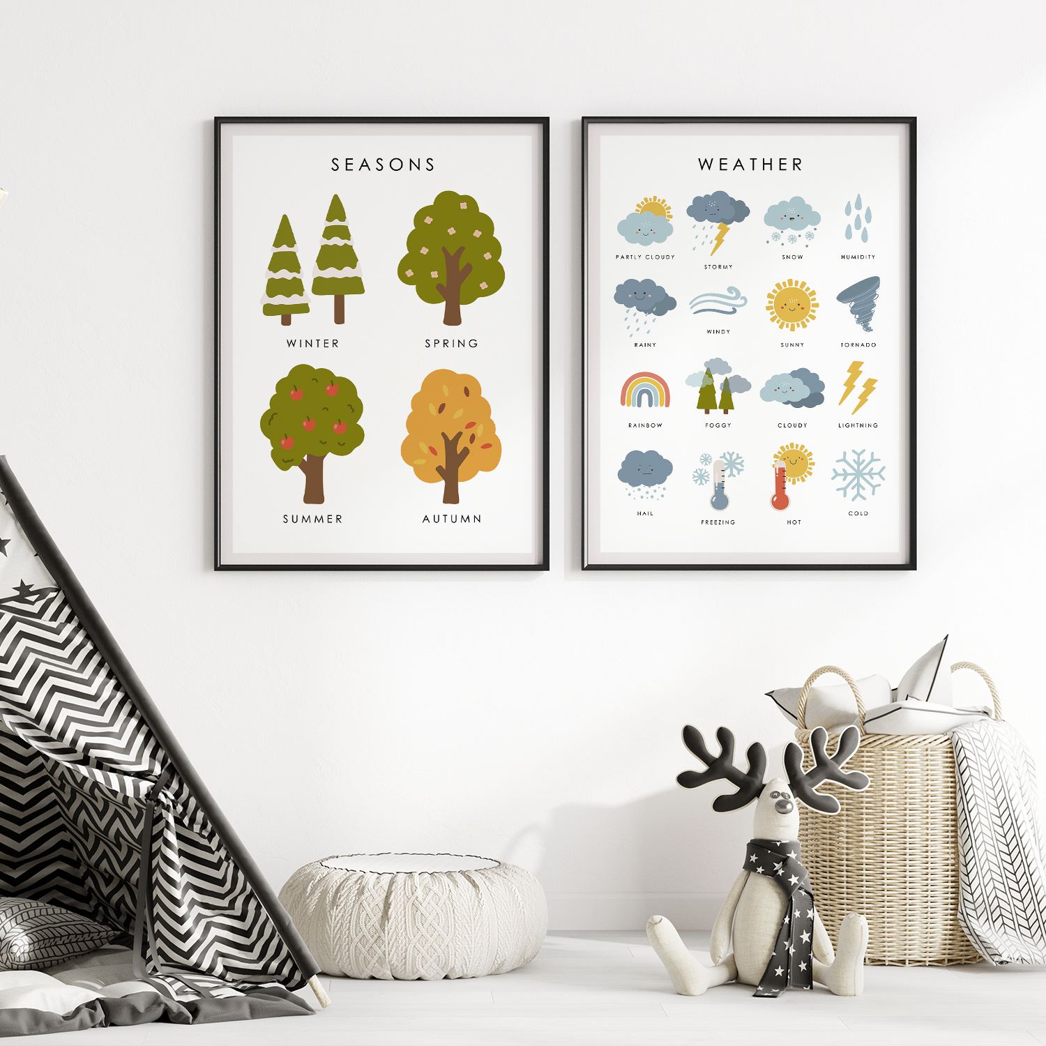 Poster - Jahreszeiten und Wetter / Set von 2