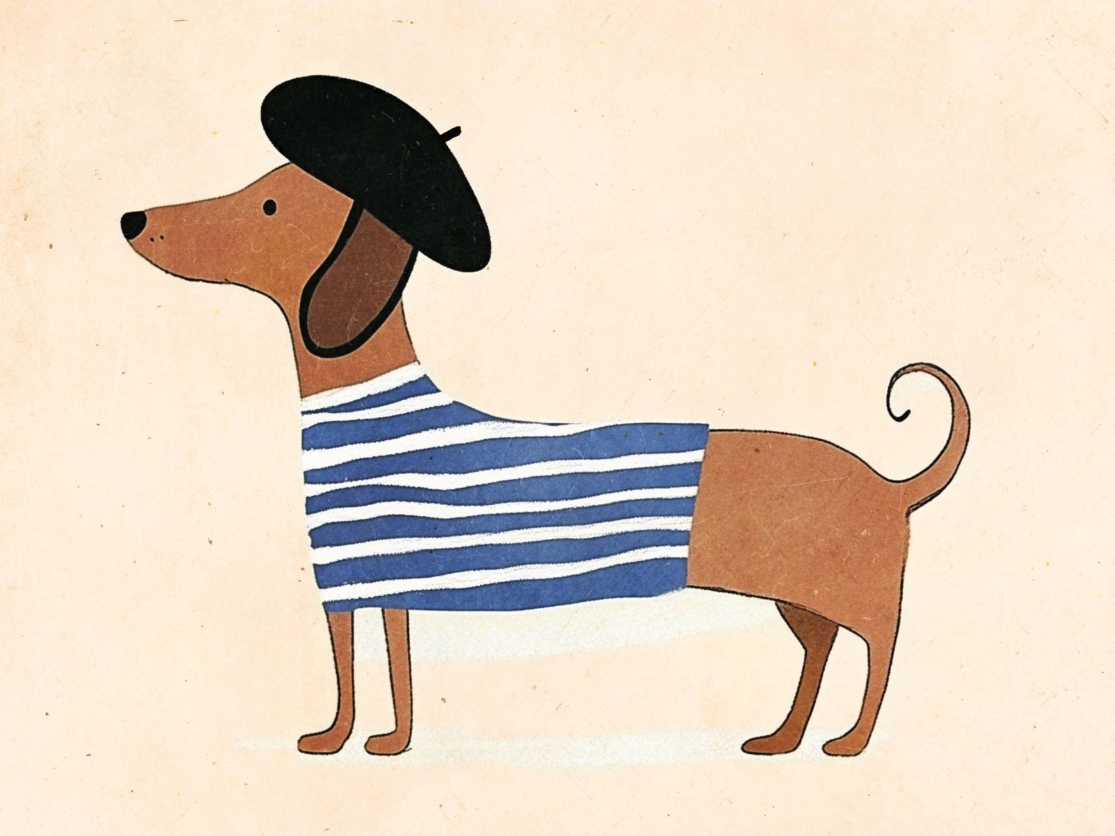 Poster - Hund mit Barett