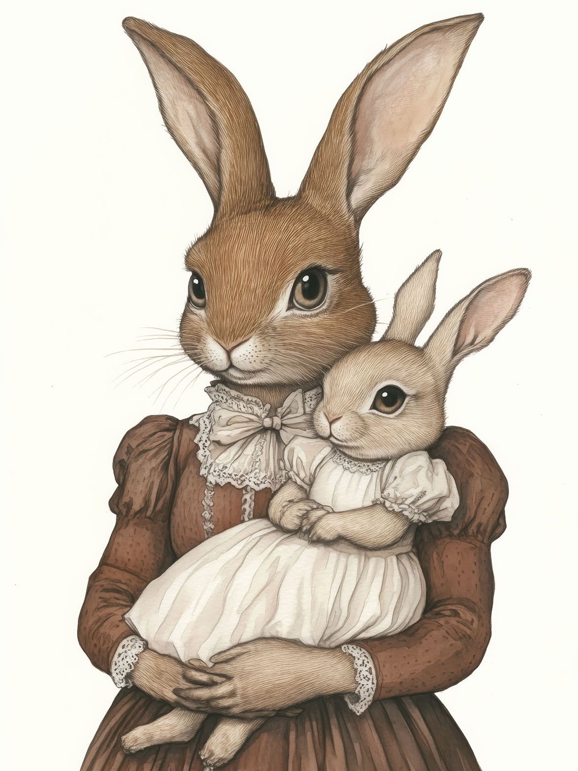 Poster - Kaninchenfamilienporträt