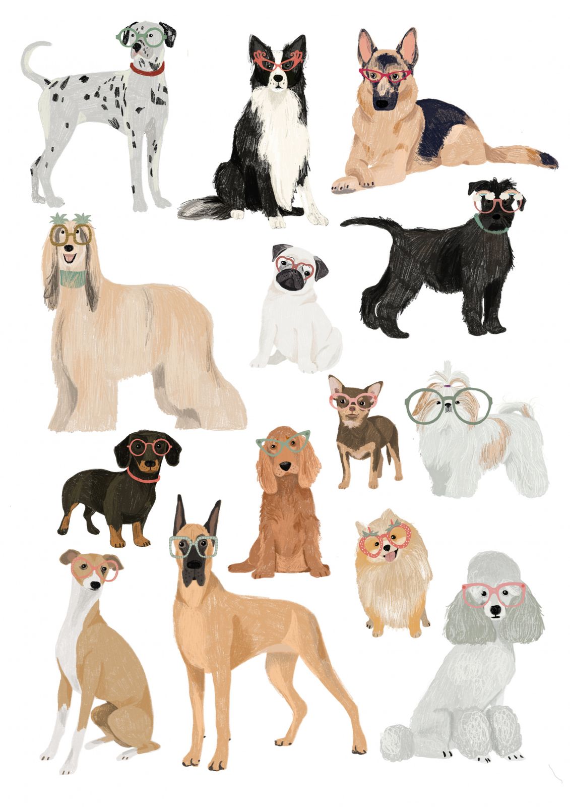 Poster - Hunde mit Brillen