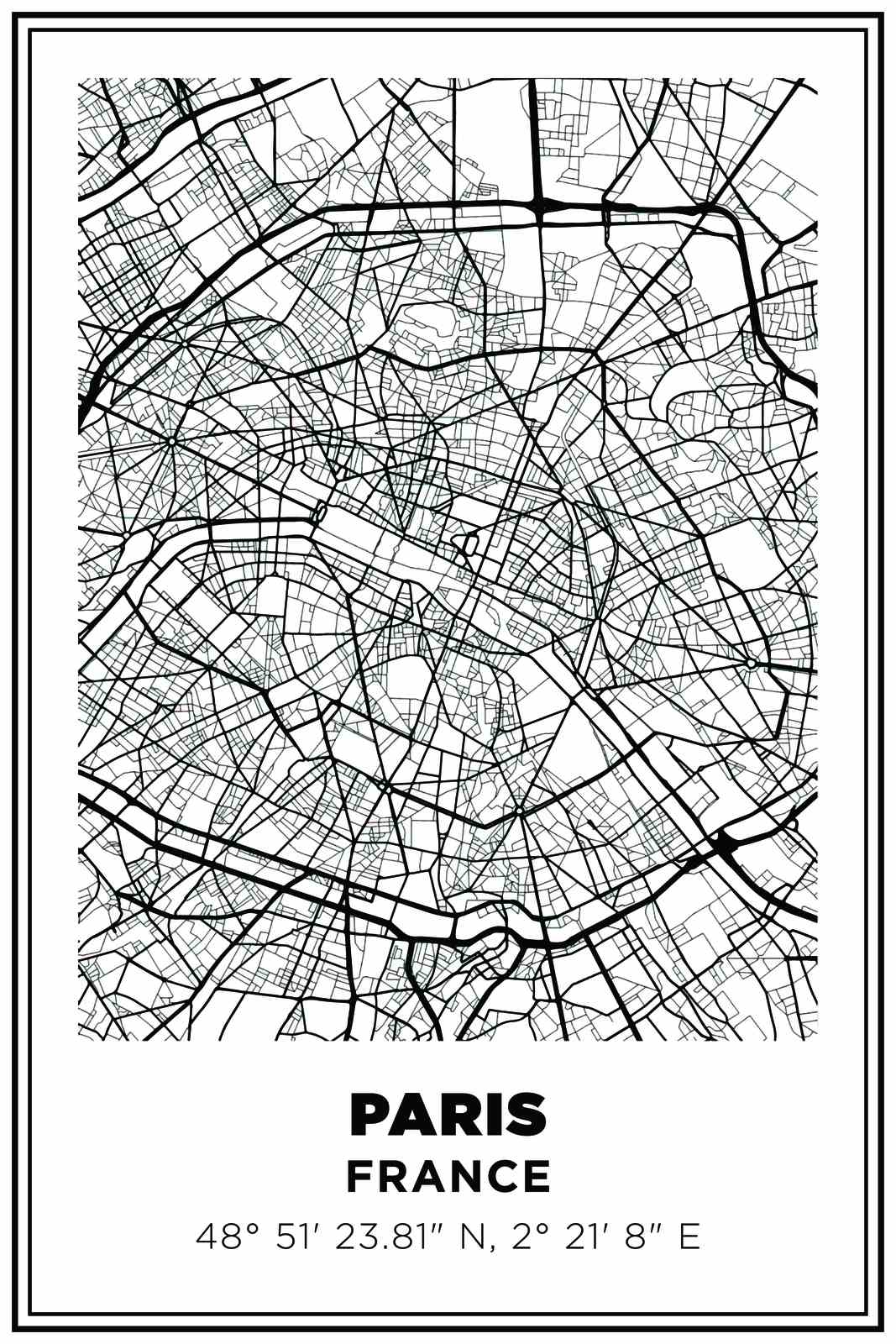 Paris Karte Wandposter