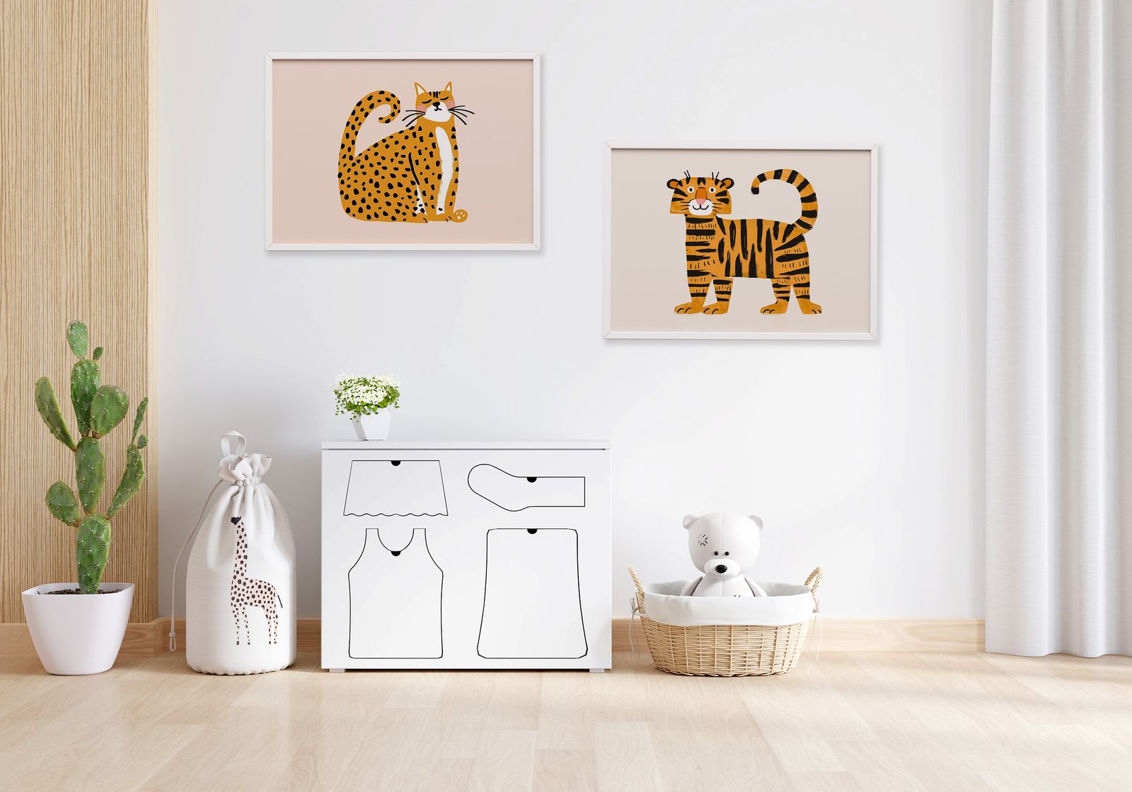 Poster - Tiger und Leopard Set von 2