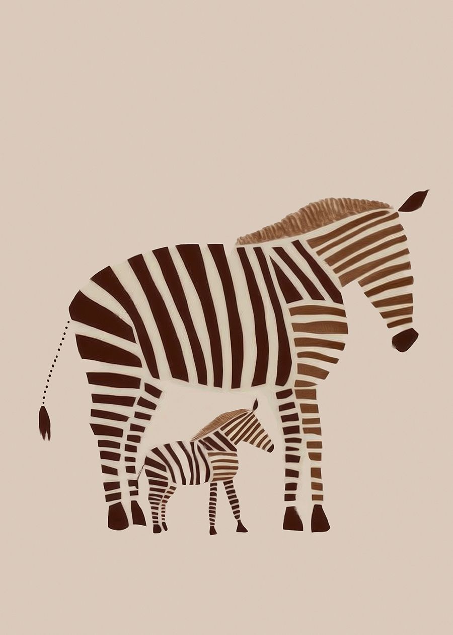 Poster - Zebrafamilie