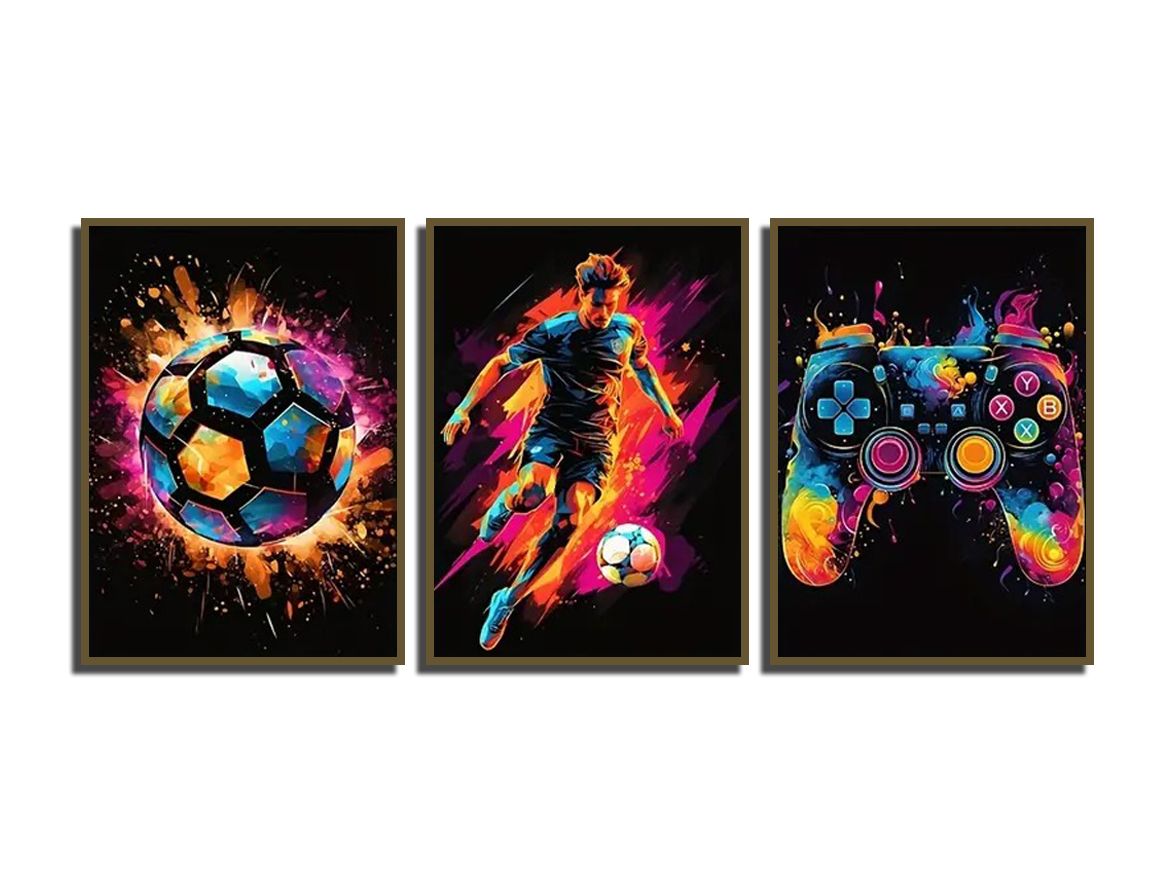 Poster - Bunte Sport & Gaming / Satz von 3