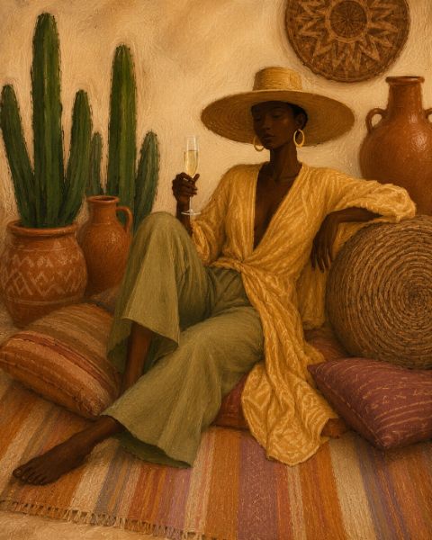 Poster - Elegante Frau in Oase