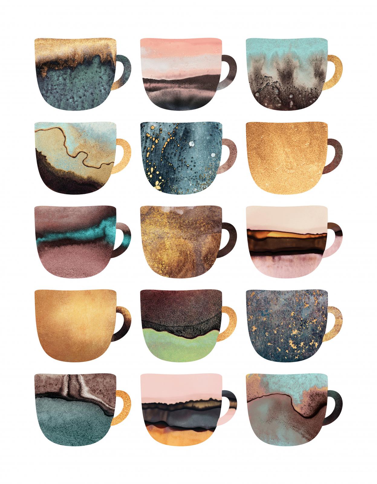Poster - Kaffeetassen Kunst