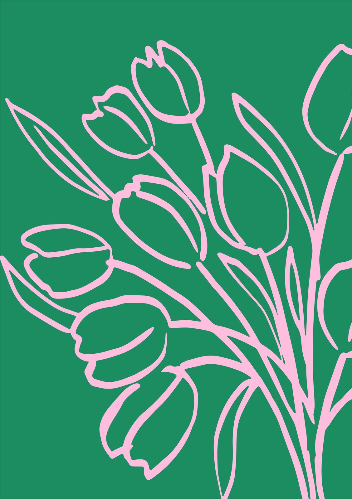 Poster - Tulpen Skizze