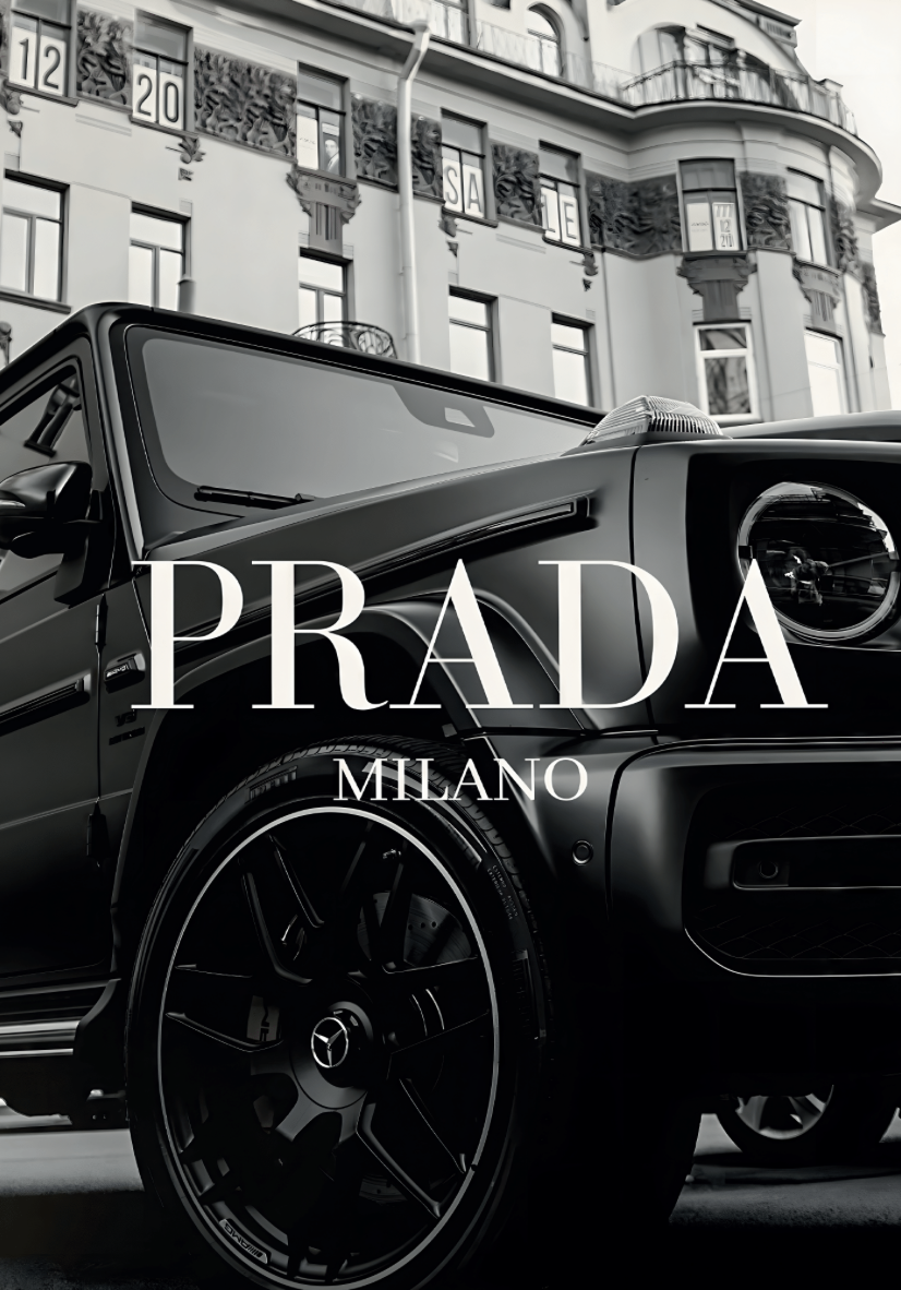 Plakat - Auto-Modeplakat / Prada Milano