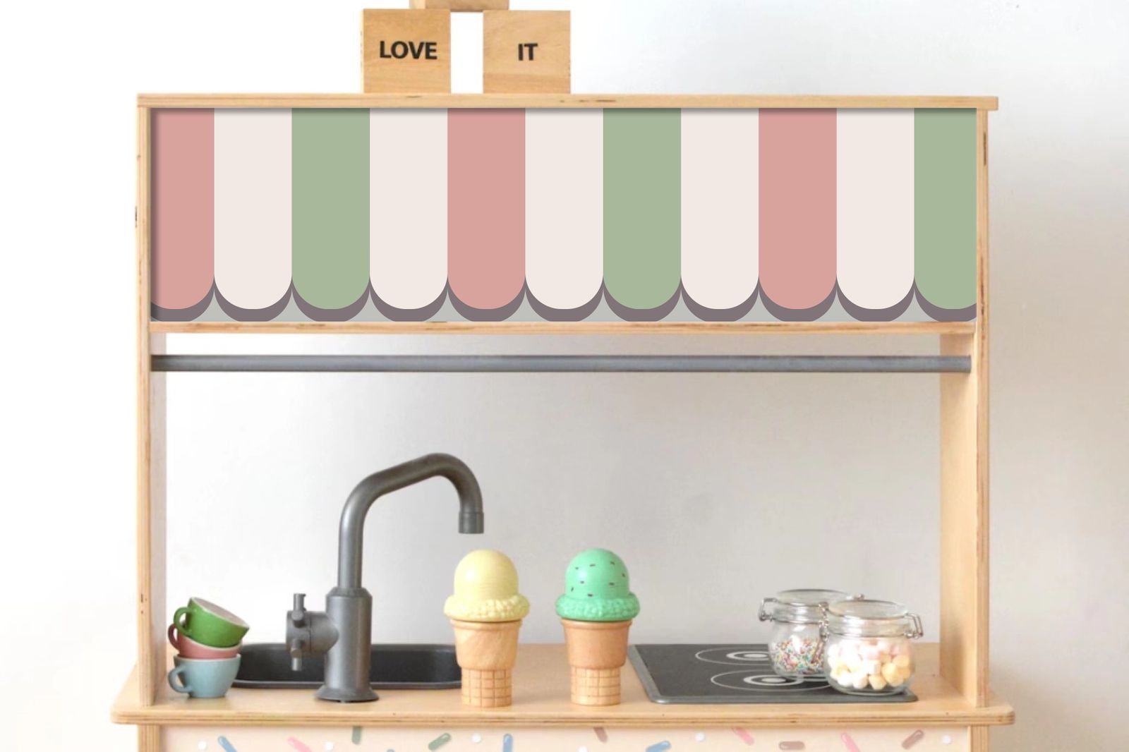 Selbstklebende Aufkleber für Ikea Duktig – persönlicher Sticker für Spielküche – Individuelles Markisendesign