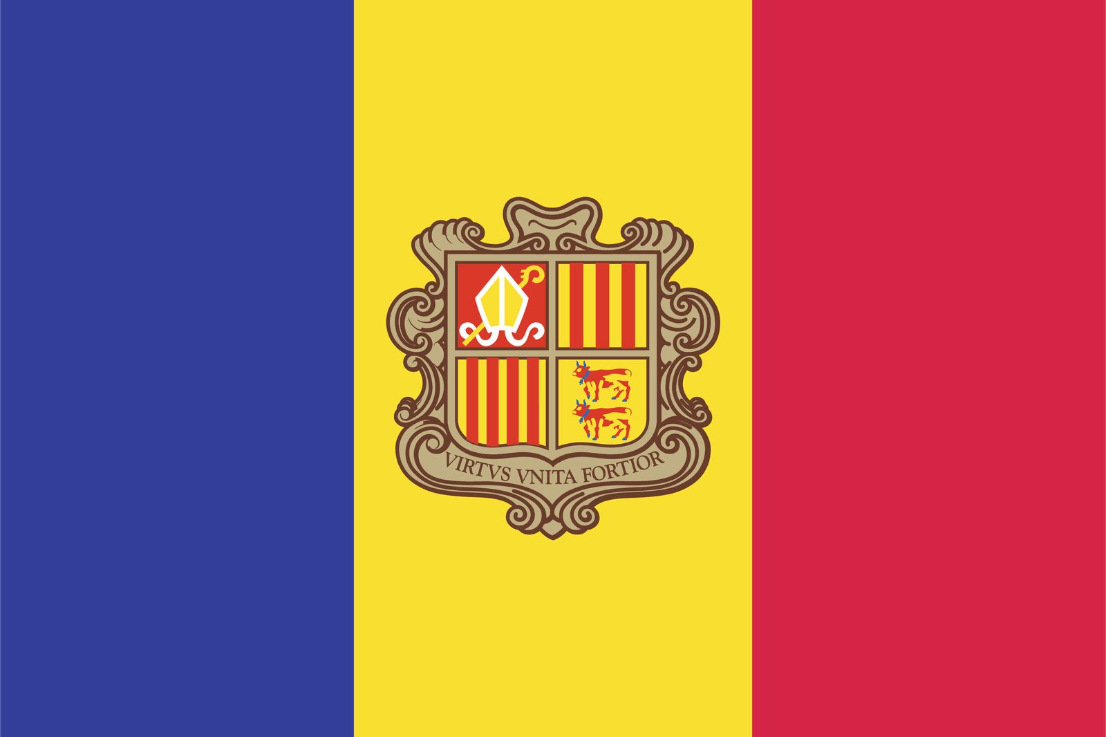 Andorra-Flagge - Aufkleber