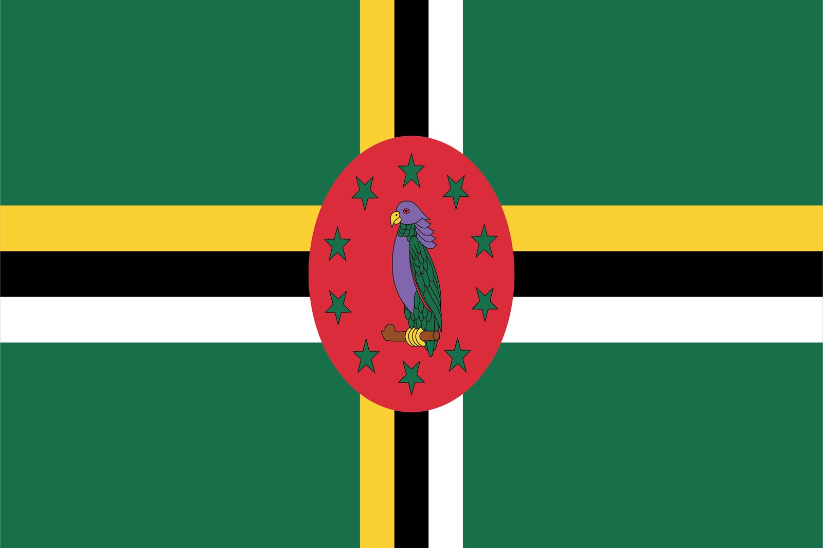 Dominica Flagge - Aufkleber