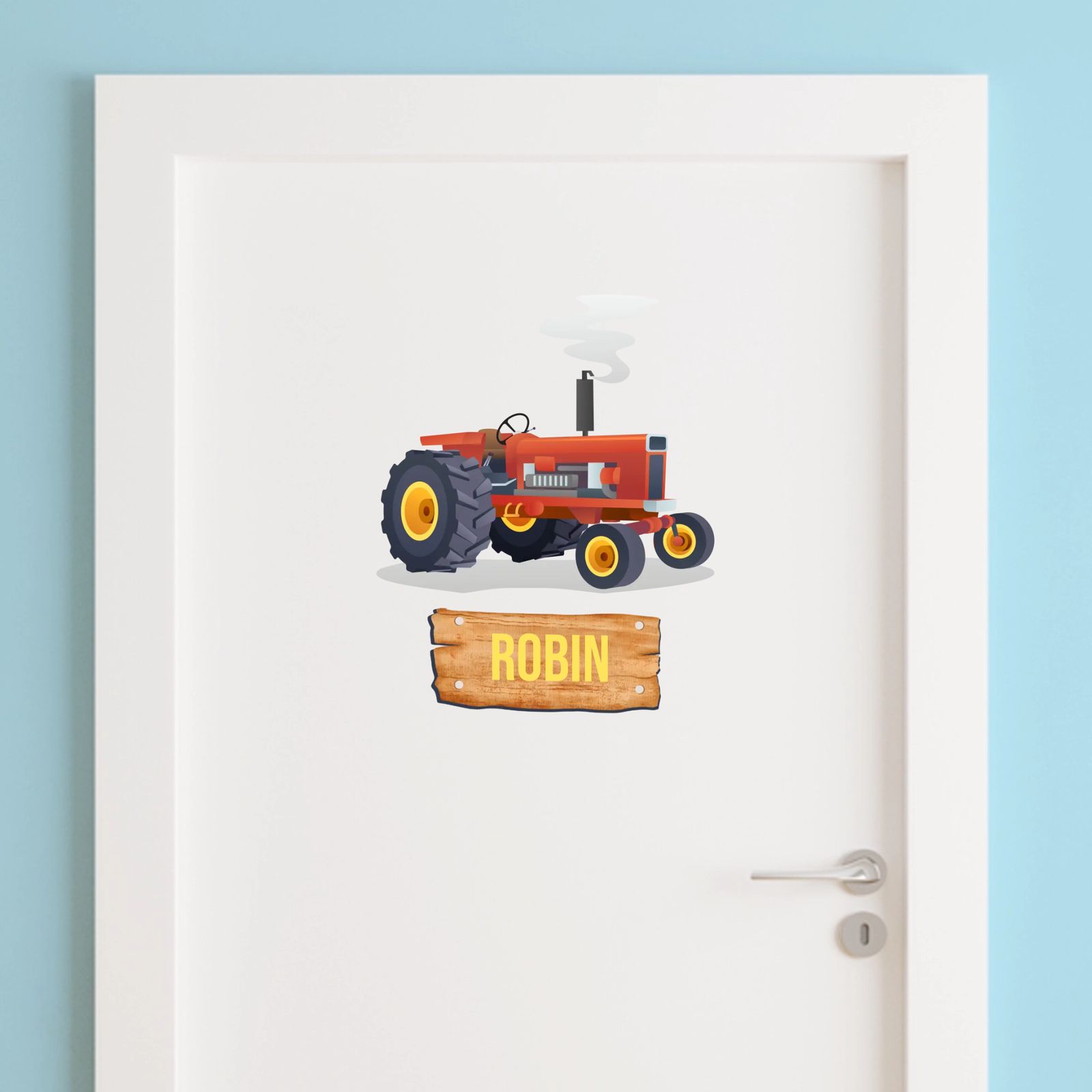 Türaufkleber - Rotes Traktor Design