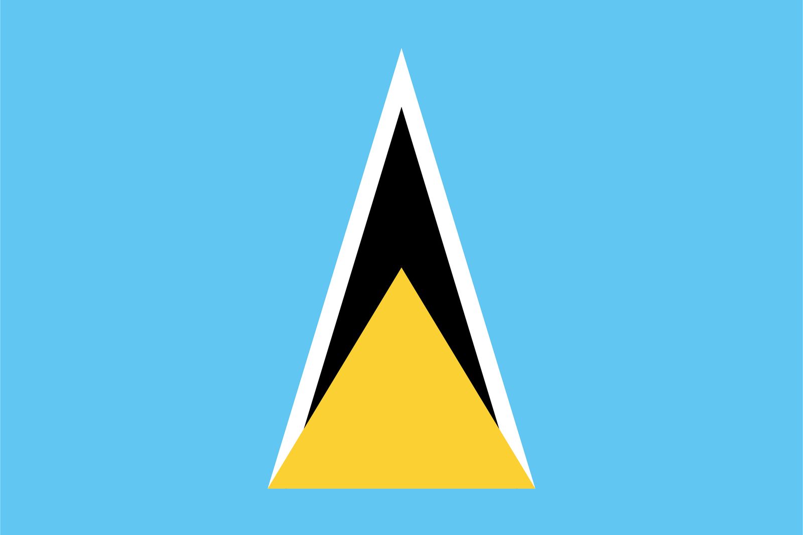 Saint Lucia Flagge - Aufkleber