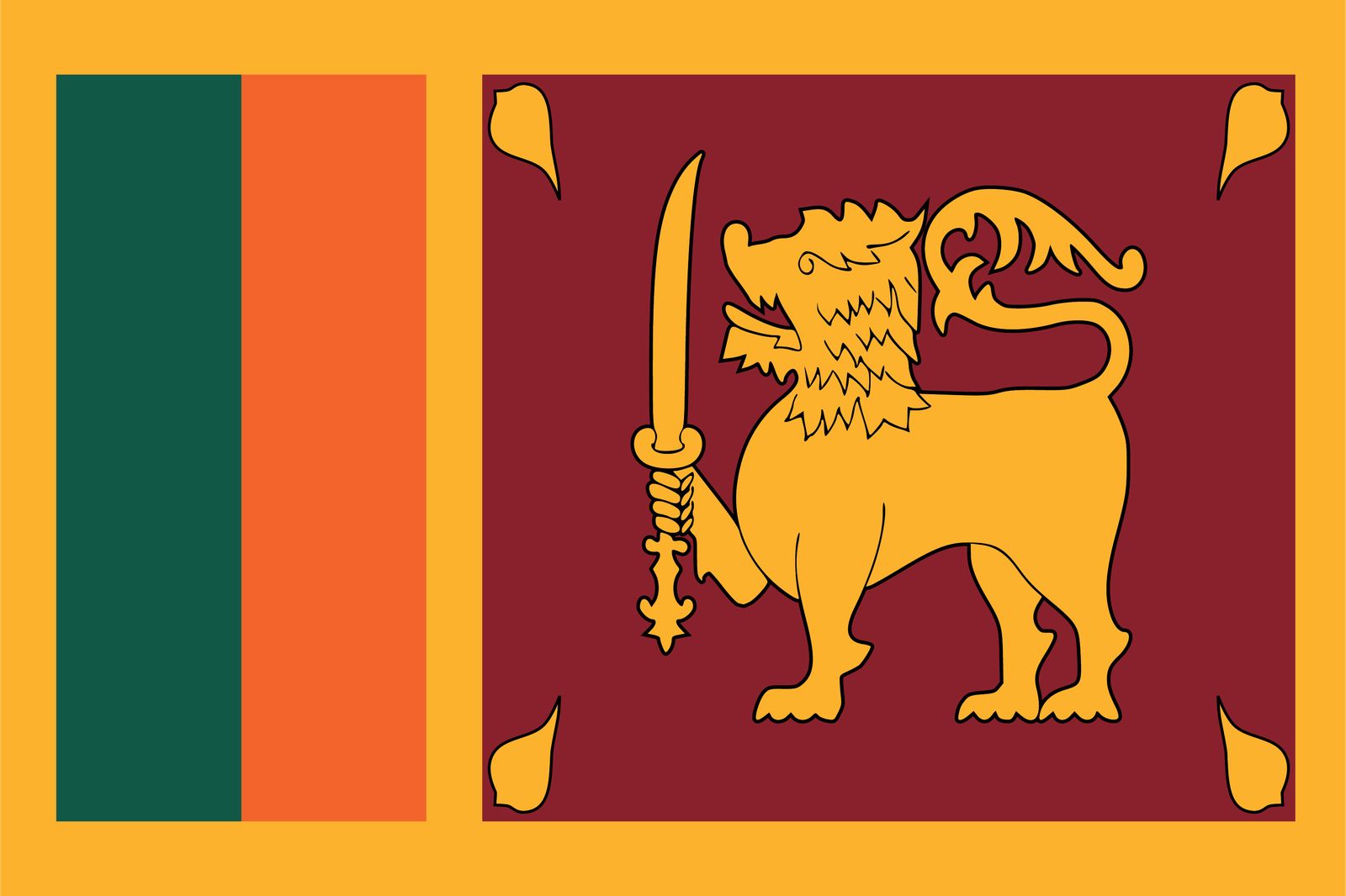 Sri Lanka Flagge - Aufkleber