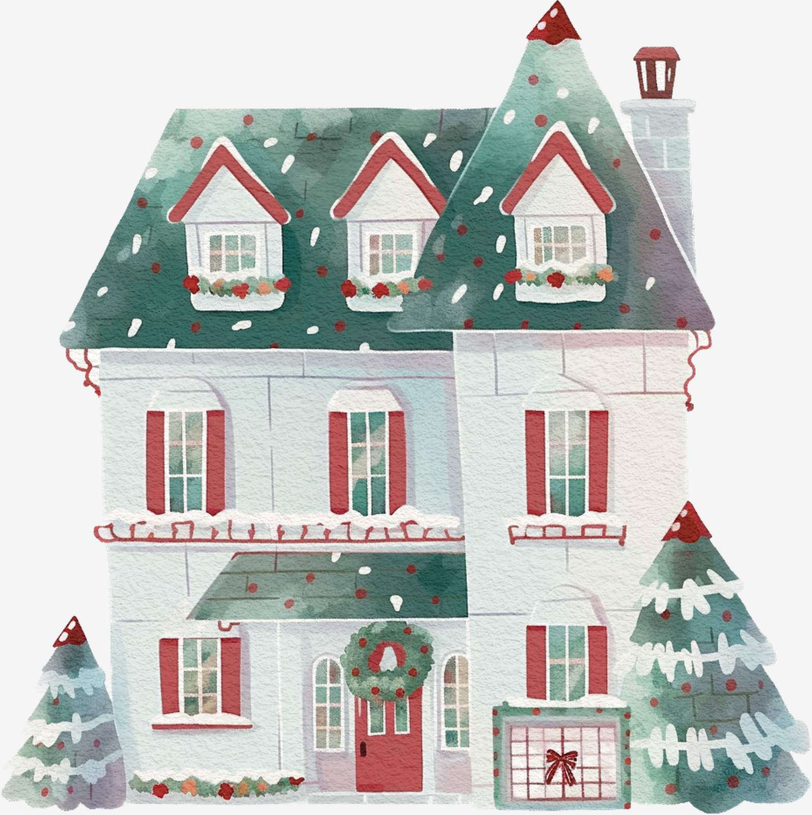 Festliches Zuhause Weihnachtsaufkleber