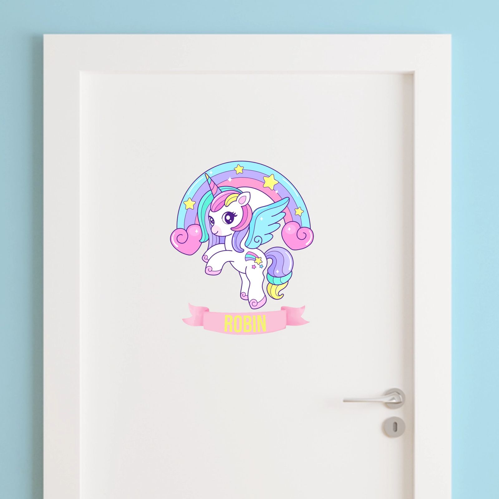 Türsticker - Süßes Einhorn-Design