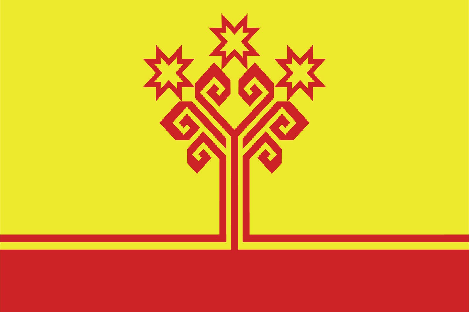 Tschuwaschien Flagge - Aufkleber