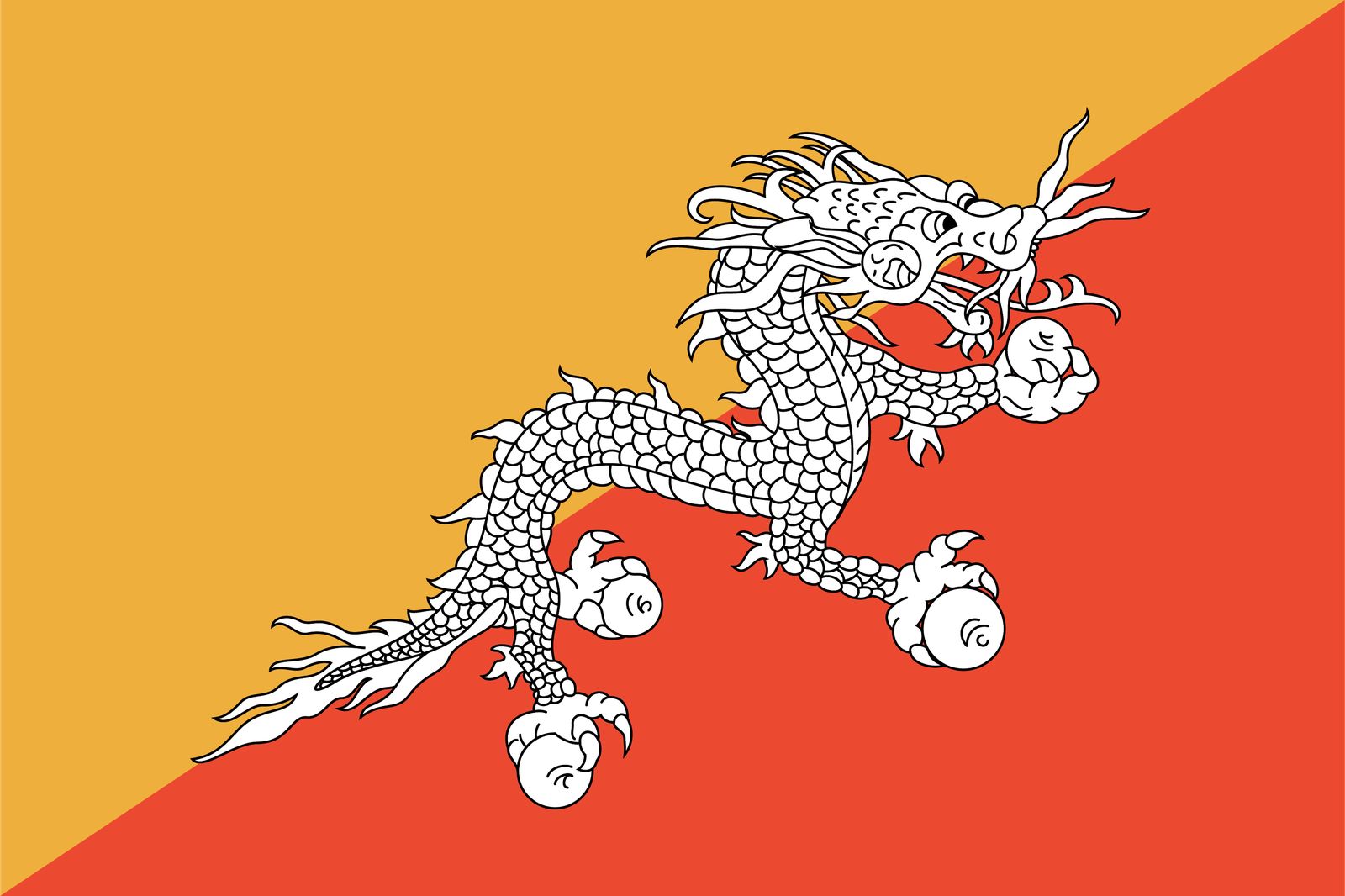 Bhutan Flagge - Aufkleber