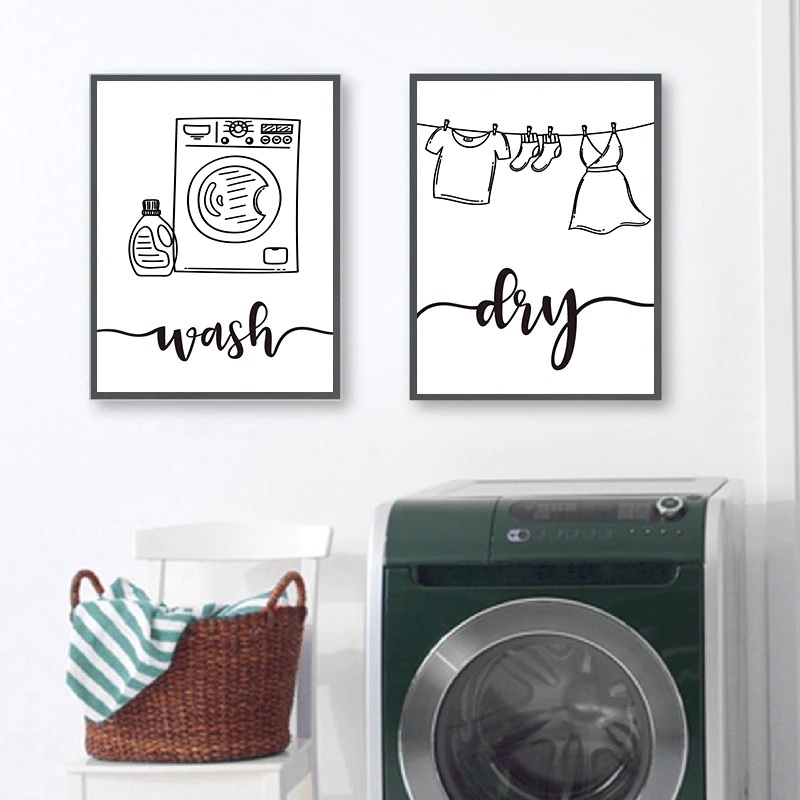 Poster - Wäsche / Wash, Dry / 2er-Set