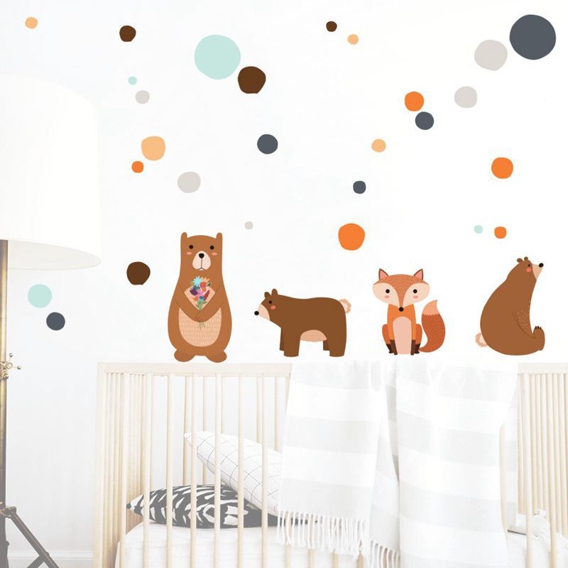Wandtattoo - Tiere mit bunten Punkten