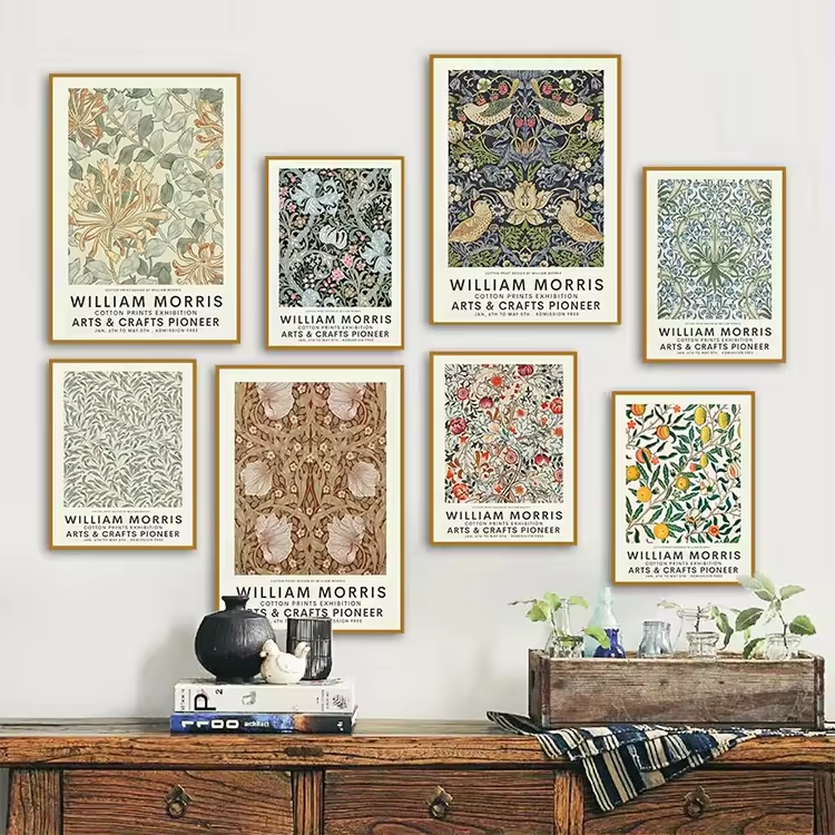 Plakat - WILLIAM MORRIS / ARTS & CRAFTS PIONEER / Satz von 8